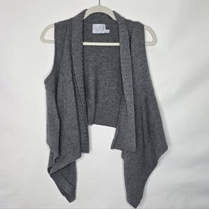 Michael Stars Cashmere and Fine Wool Sweater Vest Knit Sleeveless Drape Front